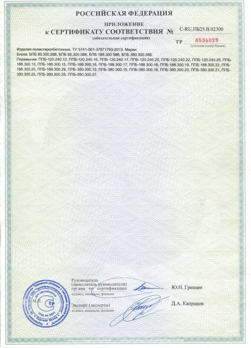 Пожарный сертификат СИБСтрой оборотная сторона